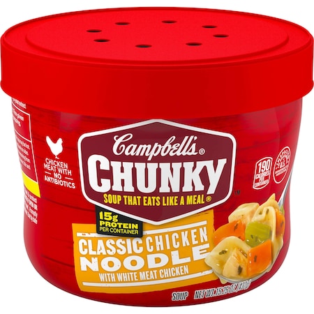 Campbells Campbell's Chicken Noodle Soup Chunky Bowl 15.25 oz. Bowl, PK8 000014880